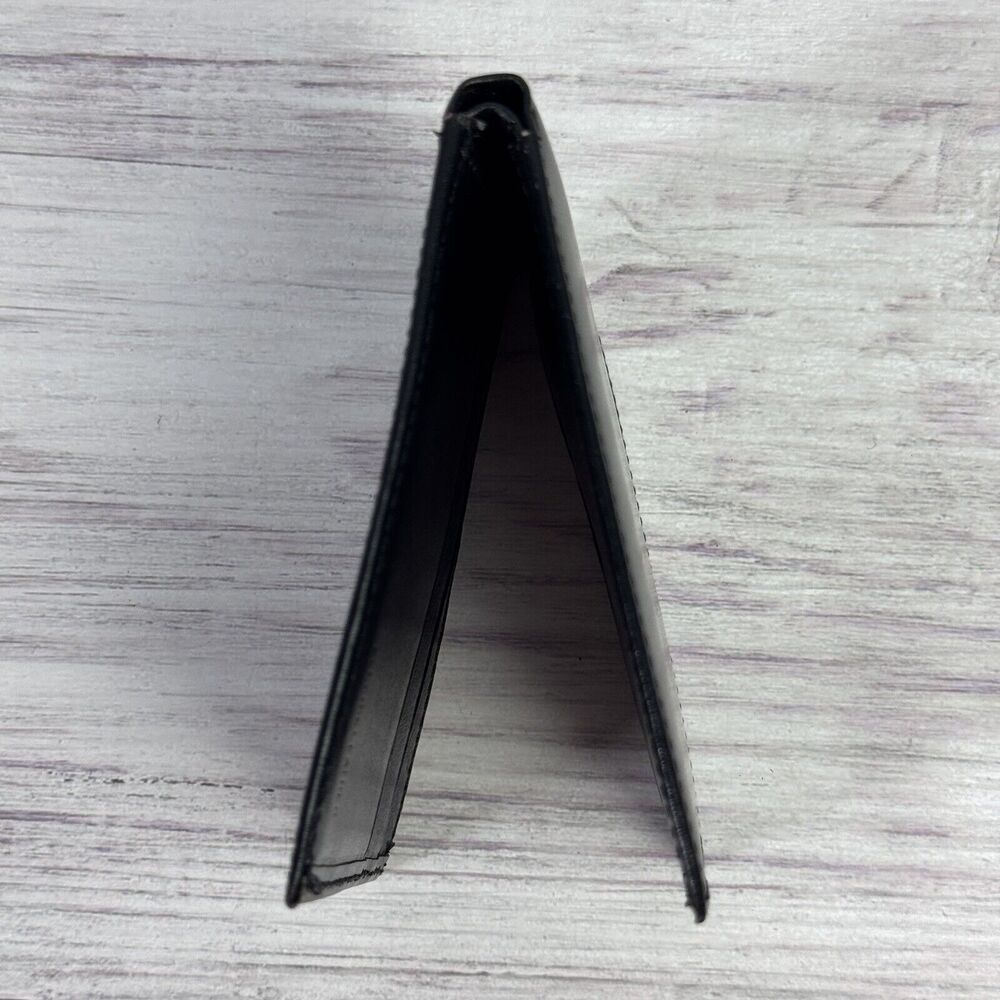 New Mens Bifold Genuine Leather Wallet Pockets Card ID Black Slim Thin - Picture 10 of 12